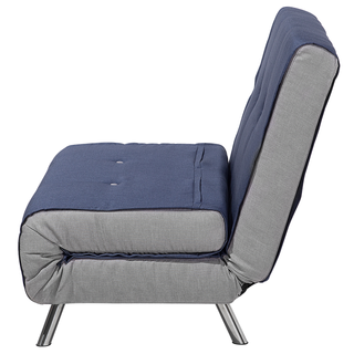 Sofa Bed Blue Fabric Upholstery Single Sleeper Fold Out Chair Bed Beliani - Sofa In Store