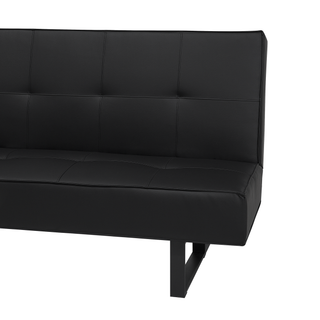 Sofa Bed Black Faux Leather Modern Living Room Convertible 3 Seater Armless Minimalistic Design Beliani - Sofa In Store