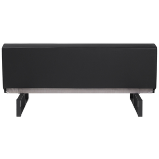 Sofa Bed Black Faux Leather Modern Living Room Convertible 3 Seater Armless Minimalistic Design Beliani - Sofa In Store