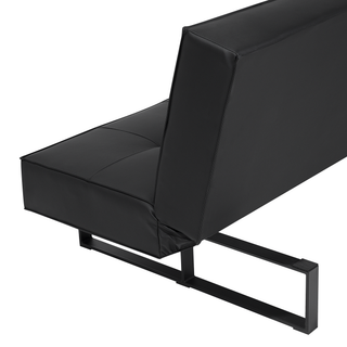 Sofa Bed Black Faux Leather Modern Living Room Convertible 3 Seater Armless Minimalistic Design Beliani - Sofa In Store