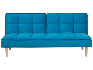 Sofa Bed Blue 3 Seater Reclining Back Quilted Beliani - Sofa In Store