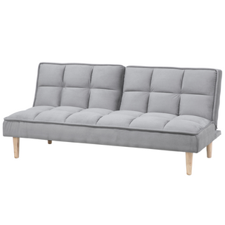 Sofa Bed Light Grey 3 Seater Reclining Back Quilted Beliani - Sofa In Store