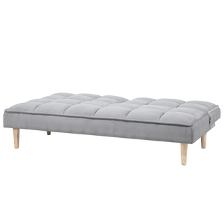 Sofa Bed Light Grey 3 Seater Reclining Back Quilted Beliani - Sofa In Store