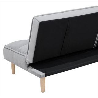 Sofa Bed Light Grey 3 Seater Reclining Back Quilted Beliani - Sofa In Store