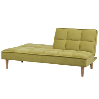Sofa Bed Green 3 Seater Reclining Back Quilted Beliani