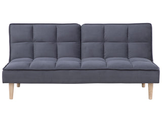 Sofa Bed Dark Grey 3 Seater Reclining Back Quilted Beliani