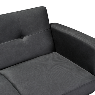 Sofa Bed Black Fabric Upholstered 2 Seater Convertible Wooden Legs Modern Minimalistic Living Room Beliani - Sofa In Store