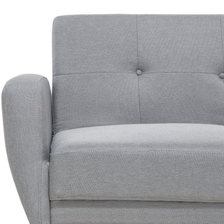 Sofa Bed Grey Fabric Upholstered 2 Seater Convertible Wooden Legs Modern Minimalistic Living Room Beliani - Sofa In Store