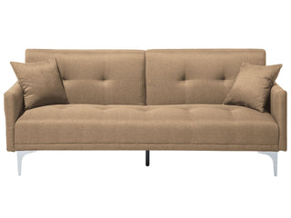 Sofa Bed Grey 3 Seater Buttoned Seat Click Clack Beliani - 34822