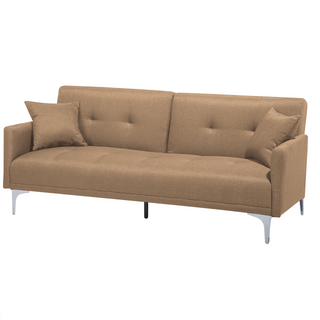 Sofa Bed Grey 3 Seater Buttoned Seat Click Clack Beliani - 34822