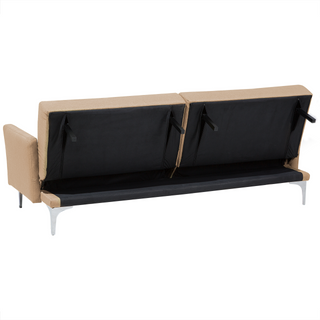Sofa Bed Grey 3 Seater Buttoned Seat Click Clack Beliani - 34822