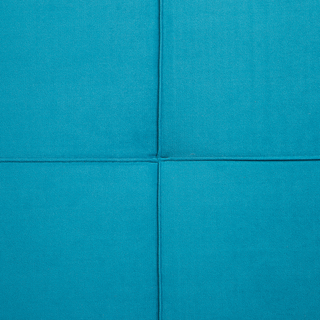 Fabric Sofa Bed Sea Blue 3-Seater Quilted Upholstery Click-Clack Guest Bed Armless Beliani - 109664 - Sofa In Store