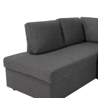 Corner Sofa Bed Dark Grey Fabric Modern Living Room U-Shaped 5 Seater with Storage Chaise Lounges Beliani - Sofa In Store