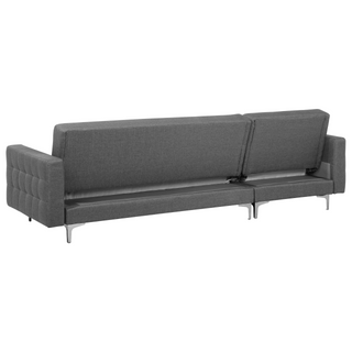 Corner Sofa Bed Grey Tufted Fabric Modern L-Shaped Modular 4 Seater Right Hand Chaise Longue Beliani - Sofa In Store