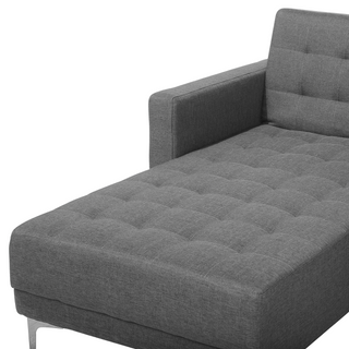 Corner Sofa Bed Grey Tufted Fabric Modern L-Shaped Modular 4 Seater Right Hand Chaise Longue Beliani - Sofa In Store
