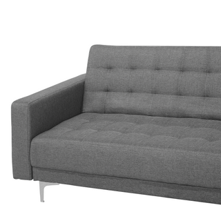 Corner Sofa Bed Light Grey Tufted Fabric Modern L-Shaped Modular 4 Seater Left Hand Chaise Longue Beliani - Sofa In Store