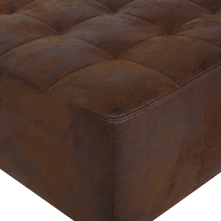 Corner Sofa Bed Brown Faux Leather Tufted Modern L-Shaped Modular 4 Seater Right Hand Chaise Longue Beliani
