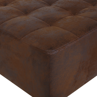 Corner Sofa Bed Brown Faux Leather Tufted Modern L-Shaped Modular 4 Seater Left Hand Chaise Longue Beliani