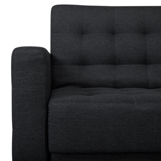 Corner Sofa Bed Graphite Grey Tufted Fabric Modern L-Shaped Modular 4 Seater Left Hand Chaise Longue Beliani - Sofa In Store