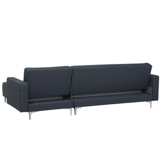 Corner Sofa Bed Dark Grey Tufted Fabric Modern L-Shaped Modular 4 Seater Left Hand Chaise Longue Beliani
