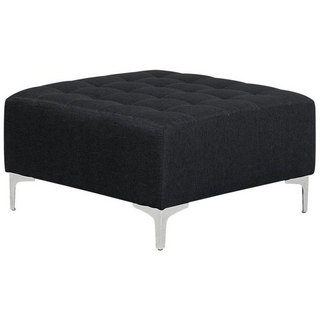 Corner Sofa Bed Graphite Grey Tufted Fabric Modern L-Shaped Modular 4 Seater with Ottoman Left Hand Chaise Longue Beliani