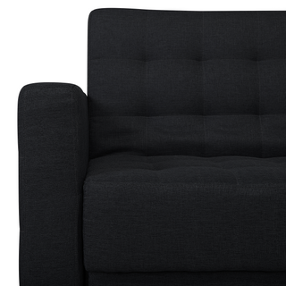 Corner Sofa Bed Graphite Grey Tufted Fabric Modern L-Shaped Modular 4 Seater with Ottoman Left Hand Chaise Longue Beliani