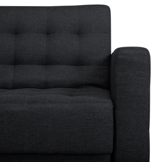 Corner Sofa Bed Graphite Grey Tufted Fabric Modern L-Shaped Modular 5 Seater with Ottoman Right Hand Chaise Longue Beliani - Sofa In Store