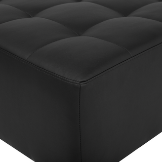 Corner Sofa Bed Black Faux Leather Tufted Modern U-Shaped Modular 5 Seater with Chaise Lounges Beliani