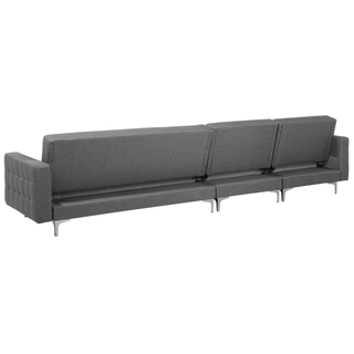 Corner Sofa Bed Grey Tufted Fabric Modern L-Shaped Modular 5 Seater Right Hand Chaise Longue Beliani - Sofa In Store