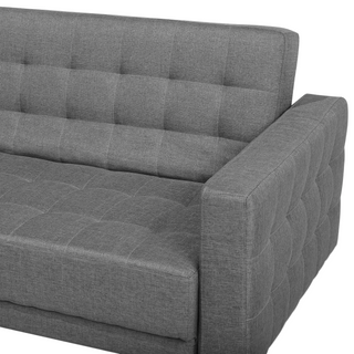 Corner Sofa Bed Grey Tufted Fabric Modern L-Shaped Modular 5 Seater Right Hand Chaise Longue Beliani - Sofa In Store