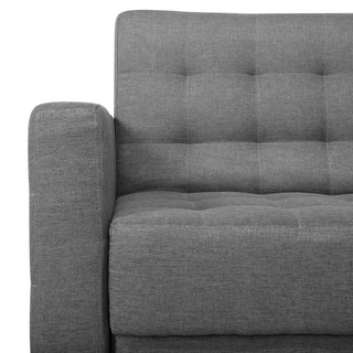 Corner Sofa Bed Light Grey Tufted Fabric Modern L-Shaped Modular 5 Seater Left Hand Chaise Longue Beliani - Sofa In Store