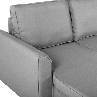 Corner Sofa Bed Grey Fabric Upholstered Right Hand Orientation with Storage Bed Beliani - 114992