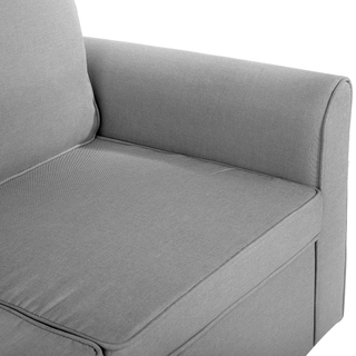 Corner Sofa Bed Grey Fabric Upholstered Right Hand Orientation with Storage Bed Beliani - 114992