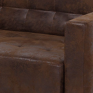 Sofa Bed Brown Faux Leather Tufted Modern Living Room Modular 3 Seater Silver Legs Track Arm Beliani - Sofa In Store