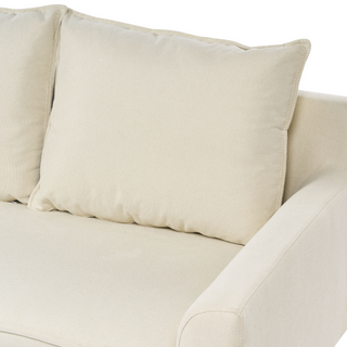 Corner Sofa Right Hand Beige Fabric Upholstery Wooden Legs Chaise Lounge 3 Seater Pillow Back Beliani