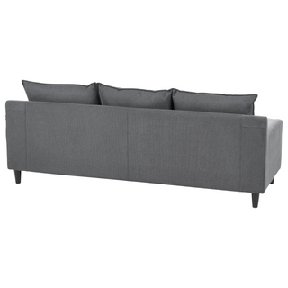 Corner Sofa Dark Grey Fabric Upholstery Dark Wood Legs Left Hand Chaise Lounge Pillow Back Beliani - Sofa In Store