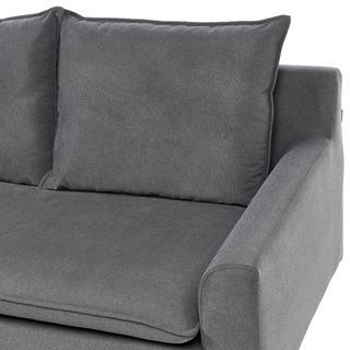 Corner Sofa Dark Grey Fabric Upholstery Dark Wood Legs Left Hand Chaise Lounge Pillow Back Beliani - Sofa In Store