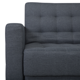 Corner Sofa Bed Dark Grey Tufted Fabric Modern L-Shaped Modular 4 Seater with Ottoman Left Hand Chaise Longue Beliani - Sofa In Store