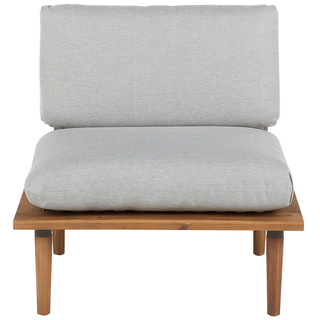 Garden Sofa Set Grey Cushions Certified Acacia Wood Modern Outdoor 4 Seater Conversation Set Armchairs with Side Table Beliani - Sofa In Store
