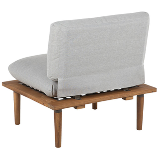Garden Sofa Set Grey Cushions Certified Acacia Wood Modern Outdoor 4 Seater Conversation Set Armchairs with Side Table Beliani - Sofa In Store