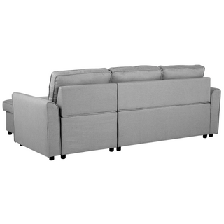 Corner Sofa Bed Grey Fabric Upholstered Left Hand Orientation with Storage Bed Beliani - Sofa In Store