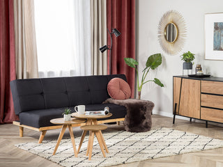 3 Seater Sofa Bed | Fabric | Black | Click Clack Mechanism | Modern Design - Sofa In Store