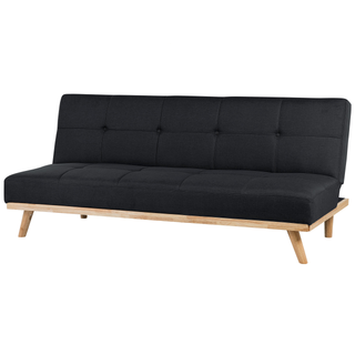 3 Seater Sofa Bed | Fabric | Black | Click Clack Mechanism | Modern Design - Sofa In Store