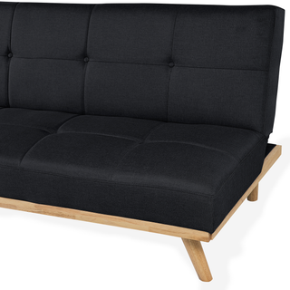 3 Seater Sofa Bed | Fabric | Black | Click Clack Mechanism | Modern Design - Sofa In Store