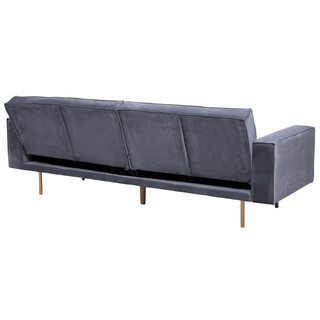 Sofa Bed Grey Velvet 3 Seater Modern Track Arms Beliani - Sofa In Store