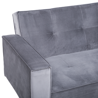 Sofa Bed Grey Velvet 3 Seater Modern Track Arms Beliani - Sofa In Store