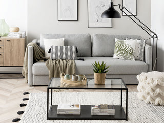 Sofa Bed Grey Fabric 3 Seater Storage Compartment Removable Cushions Modern Beliani - Sofa In Store