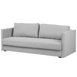 Sofa Bed Grey Fabric 3 Seater Storage Compartment Removable Cushions Modern Beliani - Sofa In Store