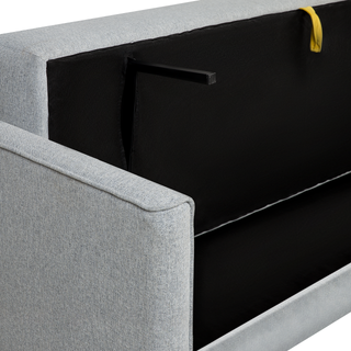 Sofa Bed Grey Fabric 3 Seater Storage Compartment Removable Cushions Modern Beliani - Sofa In Store