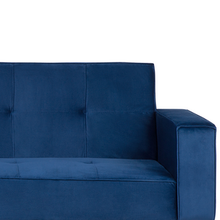 Sofa Bed Blue Velvet 3 Seater Modern Track Arms Beliani - Sofa In Store